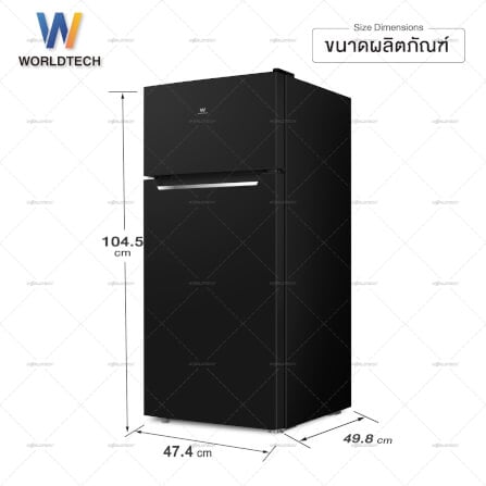 ตู้เย็น 2 ประตู WORLDTECH รุ่น WT-MRF-112 ขนาด 4 คิว ความจุ 112 ลิตร  สีดำ_7